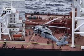 Hải quân Mỹ đổ bộ từ trực thăng MH-60R, chặn bắt tàu chở dầu Veronica III trên Ấn Độ Dương