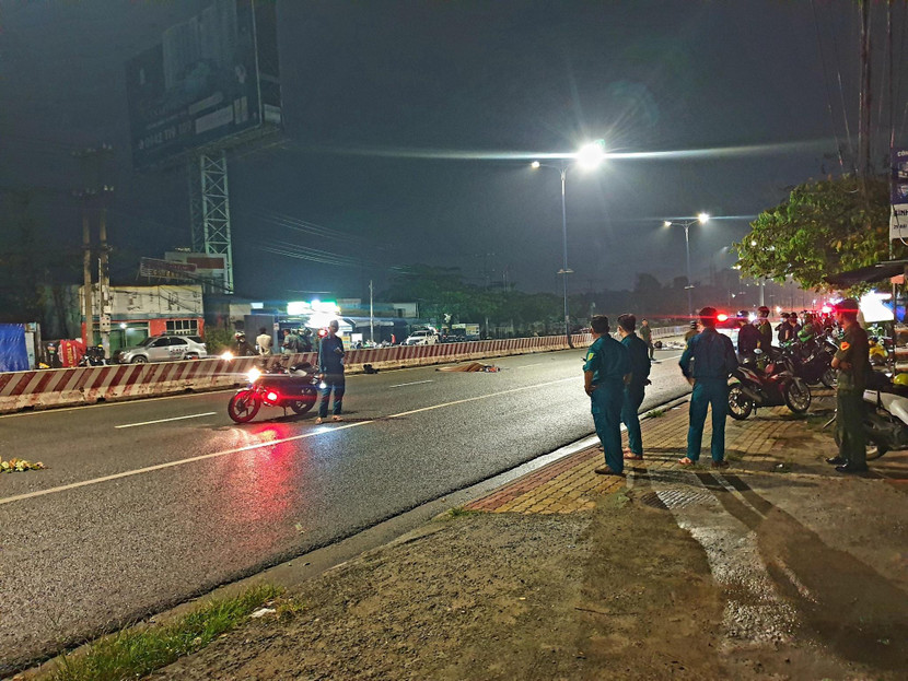 Hiện trường tai nạn khiến 2 nữ sinh thương vong. Ảnh: TNO