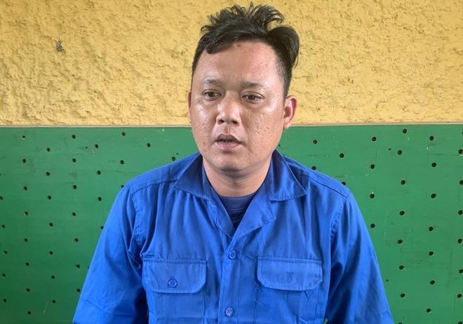 Nguyễn Thành Trung tại cơ quan điều tra. Ảnh: Zing