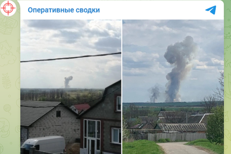 Hình ảnh đăng trên mạng xã hội cho thấy 1 đám khói lớn bốc lên trong khu vực