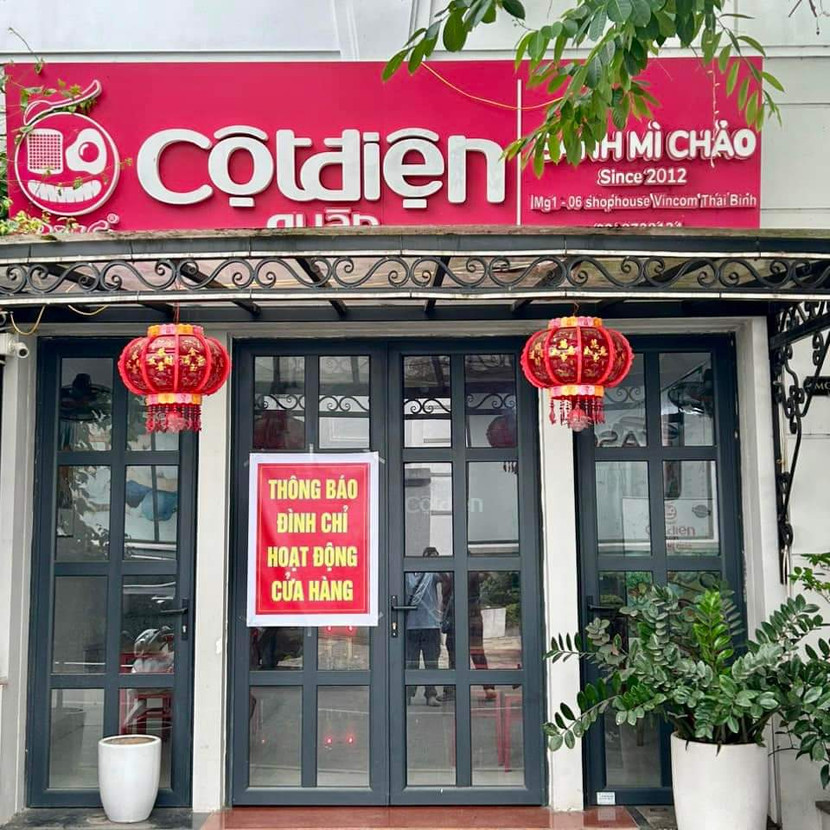 Đình chỉ vĩnh viễn cơ sở bánh mì chảo Cột Điện Quán Thái Bình Đình chỉ vĩnh viễn cơ sở bánh mì chảo Cột Điện Quán Thái Bình