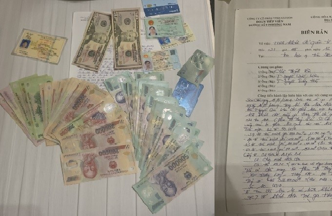 Số tiền mặt gần 30 triệu đồng khách đi tàu đãng trí bỏ quên