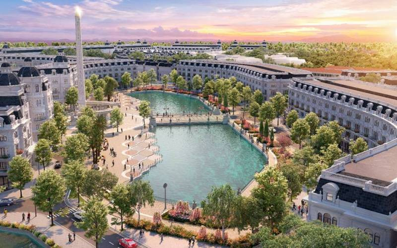 Tháp biểu tượng trong phối cảnh chung của dự án Tháp biểu tượng trong phối cảnh chung của dự án