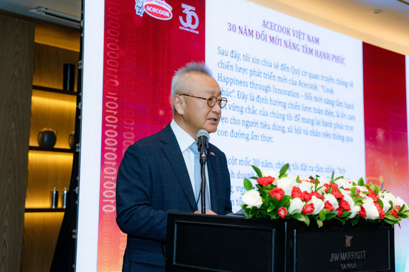 Tổng Giám Đốc Acecook Việt Nam - Ông Kaneda Hiroki công bố chiến lược phát triển mới “Cook Happiness Through Innovation – Đổi mới nâng tầm hạnh phúc”