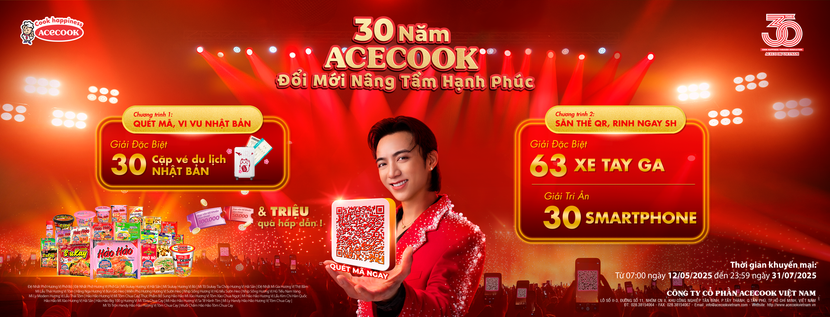 Chương trình khuyến mãi, tri ân người tiêu dùng nhân kỷ niệm 30 năm ngày bán hàng đầu tiên của Acecook Việt Nam