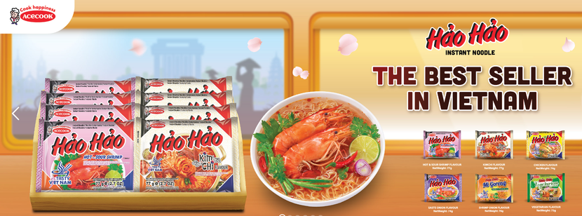 Mì ăn liền Hảo Hảo của Acecook được yêu thích trên thị trường Việt Nam
