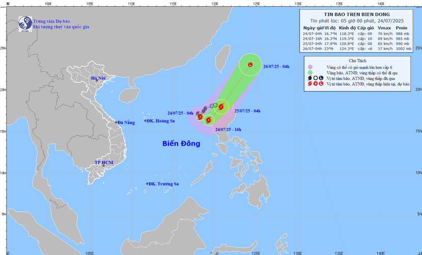 Cơn bão Cỏ May trên Biển Đông vào cuối tháng 7 vừa qua