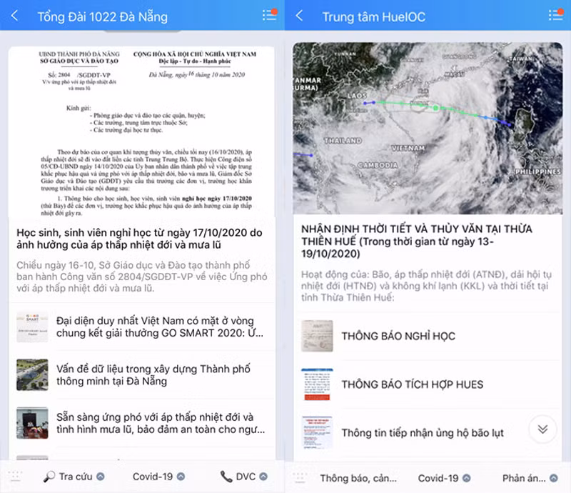 Các tỉnh gửi thông báo đến Zalo của người dân