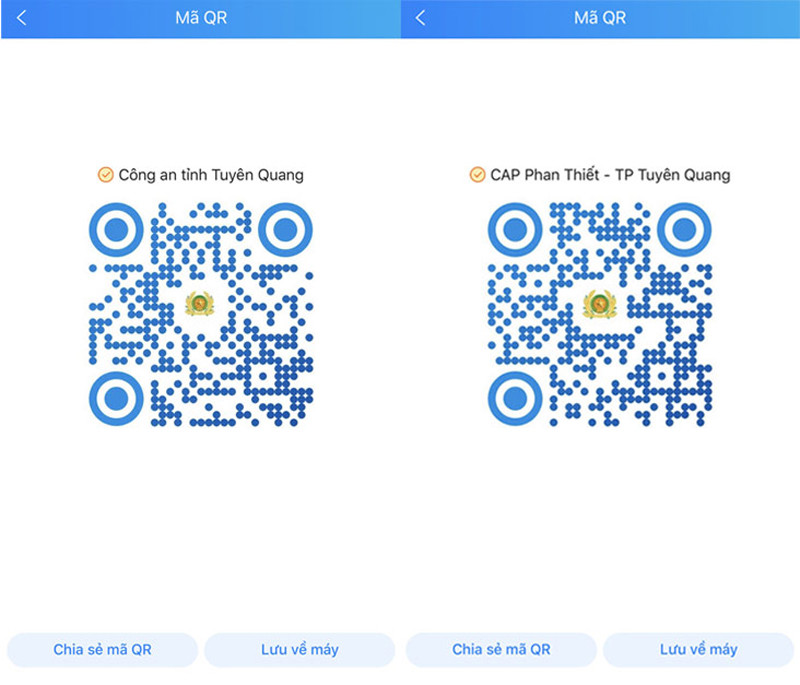 Mã QR Code của một số trang Zalo Công an tỉnh Tuyên Quang Mã QR Code của một số trang Zalo Công an tỉnh Tuyên Quang