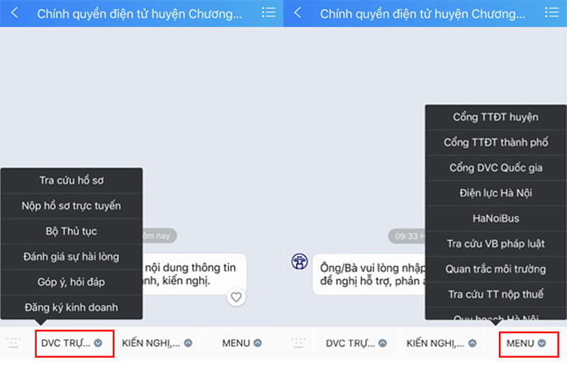 Trang Zalo “Chính quyền điện tử huyện Chương Mỹ”