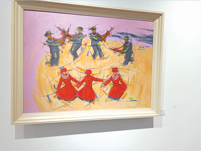 Bức tranh “Vũ điệu vùng cao” của họa sĩ Lê Hải