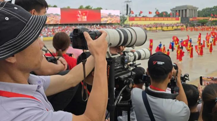 Các cơ quan báo chí tác nghiệp tại lễ Kỷ niệm 80 năm Ngày Quốc khánh nước Cộng hòa xã hội chủ nghĩa Việt Nam (2-9-1945 / 2-9-2025)