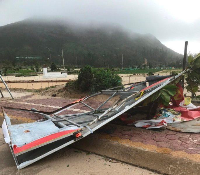 Đảo Lý Sơn vào sáng nay, sau khi bão số 5 gây mưa to, gió lớn tại đây