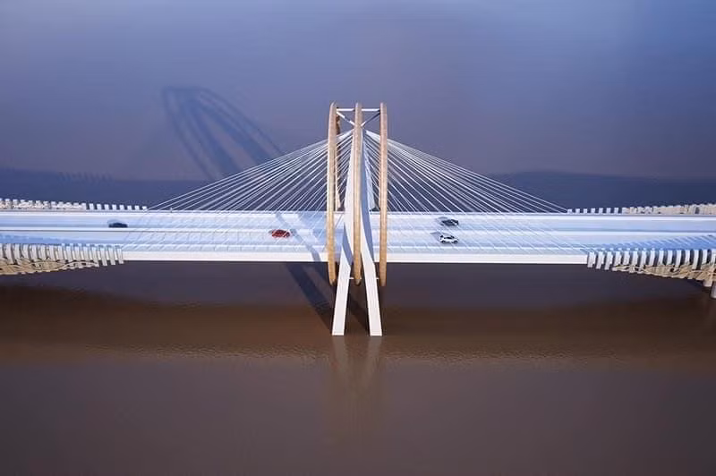 Một trong những phối cảnh phương án cầu Trần Hưng Đạo