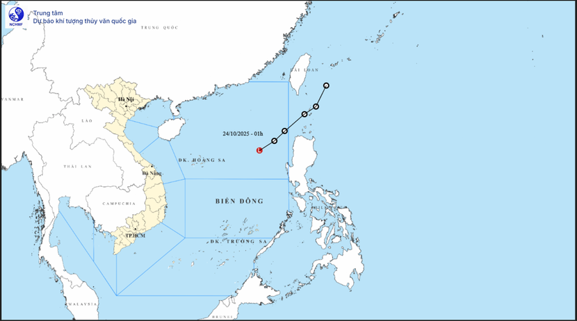 Áp thấp nhiệt đới vừa tràn vào Biển Đông đã suy yếu và sẽ tan dần