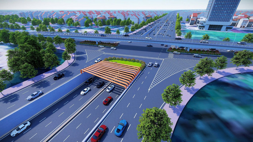 Phối cảnh hầm chui Cổ Linh với 6 làn xe sau khi hoàn thiện