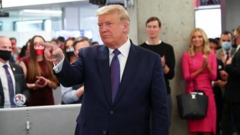 Tổng thống Mỹ Donald Trump tại trụ sở ban vận động tái tranh cử ở thành phố Arlington, bang Virginia, ngày 3-11-2020