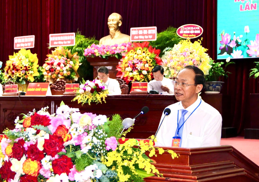 Ông Nguyễn Văn Sử, Chủ tịch Hội Nông dân TP Cần Thơ phát biểu khai mạc đại hội.