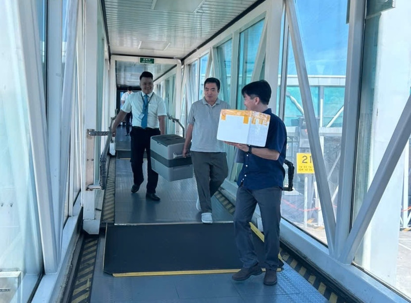 Các bác sỹ vận chuyển trái tim lên chuyến bay từ Hà Nội vào Huế