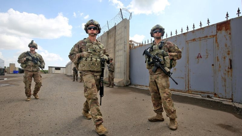 Binh sĩ quân đội Mỹ tại một căn cứ không quân ở Kirkuk, miền Bắc Iraq