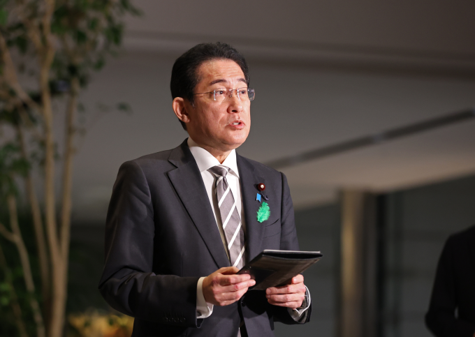 Thủ tướng Nhật Bản Fumio Kishida phát biểu tại Tokyo ngày 14-4 Thủ tướng Nhật Bản Fumio Kishida phát biểu tại Tokyo ngày 14-4