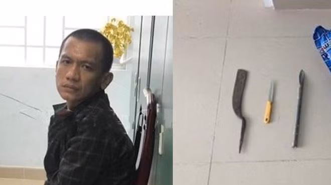 Đối tượng Phạm Hữu Nghĩa cùng tang vật tại cơ quan công an. Ảnh: Dân Trí Đối tượng Phạm Hữu Nghĩa cùng tang vật tại cơ quan công an. Ảnh: Dân Trí