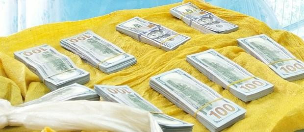 Số ngoại tệ vận chuyển trái phép bị lực lượng chức năng thu giữ. Ảnh: TTXVN Số ngoại tệ vận chuyển trái phép bị lực lượng chức năng thu giữ. Ảnh: TTXVN