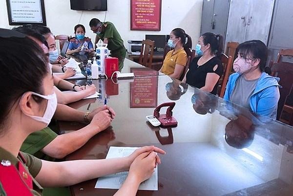 Các đối tượng tại cơ quan công an. Nguồn: Vietnamnet