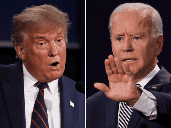 Tổng thống Mỹ Joe Biden (ảnh phải) và cựu Tổng thống Donald Trump