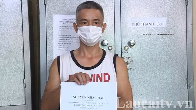 Đối tượng Nguyễn Khắc Hậu bị Công an tỉnh Lào Cai bắt giữ sau 11 năm trốn truy nã đặc biệt