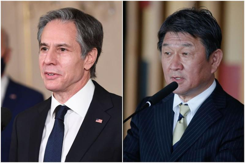 Ngoại trưởng Mỹ Antony Blinken và người đồng cấp Nhật Bản Motegi Toshimitsu