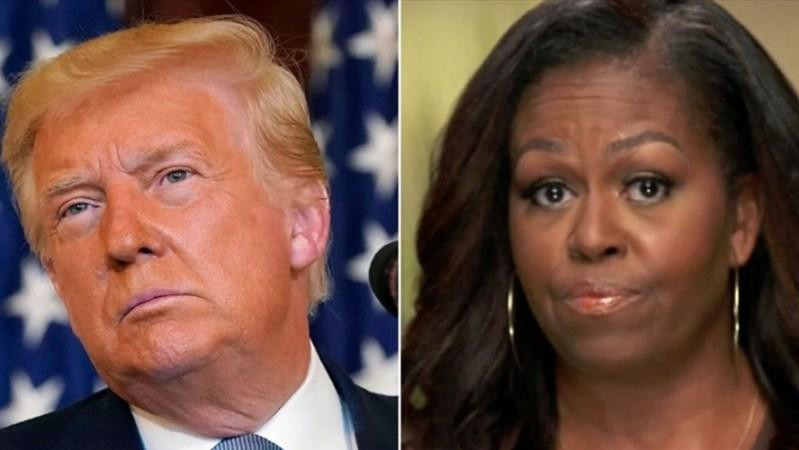 Tổng thống Mỹ Donald Trump (trái) và Cựu đệ nhất phu nhân Michelle Obama Tổng thống Mỹ Donald Trump (trái) và Cựu đệ nhất phu nhân Michelle Obama