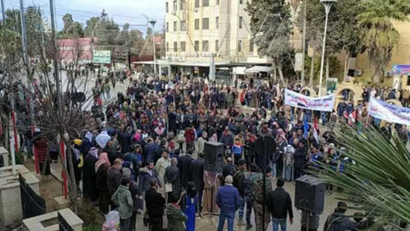 Biểu tình lớn ở Al-Hasakah, phía Bắc Syria sau khi các lực lượng thân Thổ Nhĩ Kỳ ngừng cấp nước, ngày 18-1-2021