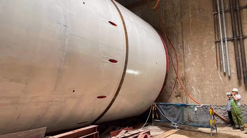 Robot đào hầm thứ 2 đường sắt Nhổn-Ga Hà Nội vừa chạy thử