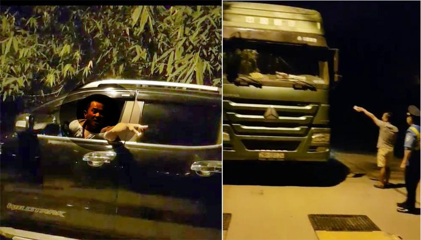 Chiếc xe tải chở quá tải và đối tượng chửi bới, dọa đánh lực lượng chức năng