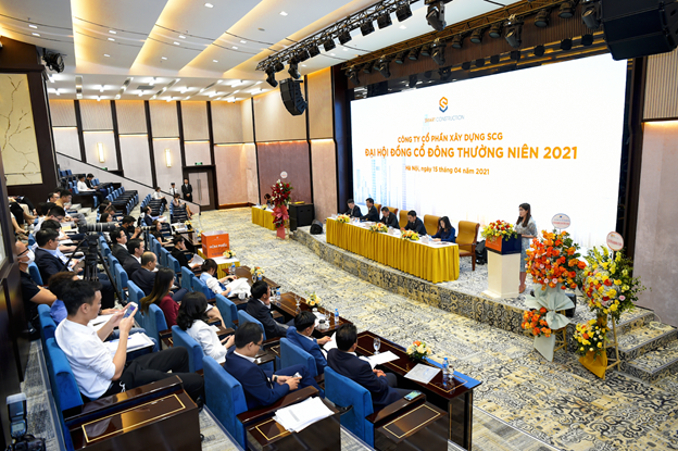 Toàn cảnh Đại hội đồng cổ đông thường niên 2021 của Công ty cổ phần Xây dựng SCG Toàn cảnh Đại hội đồng cổ đông thường niên 2021 của Công ty cổ phần Xây dựng SCG