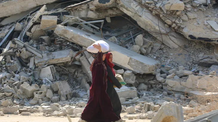 Cảnh đổ nát do chiến sự tại Dải Gaza