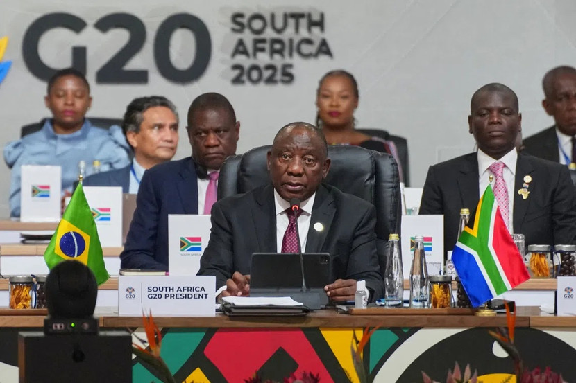 Tổng thống Nam Phi Cyril Ramaphosa tại hội nghị