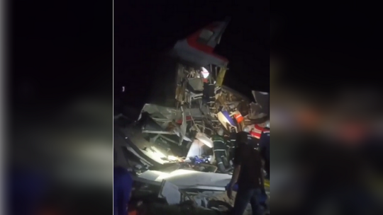 Hiện trường vụ sập cầu vượt ở vùng Bryansk, phía Tây nước Nga