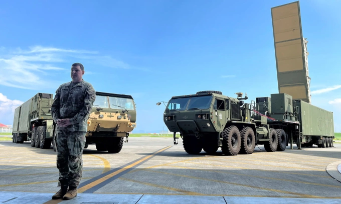 Bệ phóng Typhon tại căn cứ Iwakuni ở Nhật Bản hôm 15-9