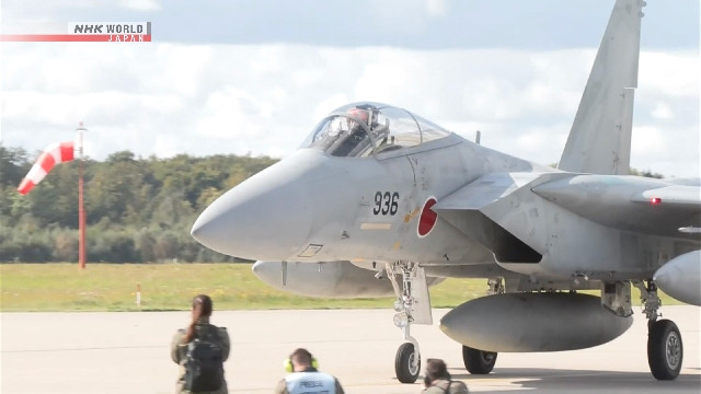 Máy bay F-15 Nhật Bản hạ cánh xuống căn cứ không quân Laage ở Đông Bắc nước Đức