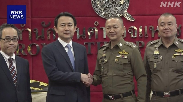 Ông Eguchi Arichika và Đại tướng Thatchai Pitanilabut tại cuộc gặp hôm 28-4 ở Bangkok