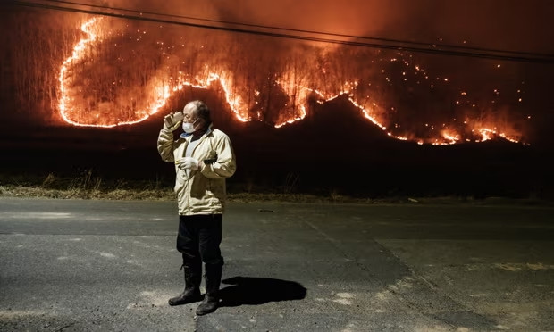Cảnh cháy rừng ở Uiseong, Hàn Quốc Cảnh cháy rừng ở Uiseong, Hàn Quốc