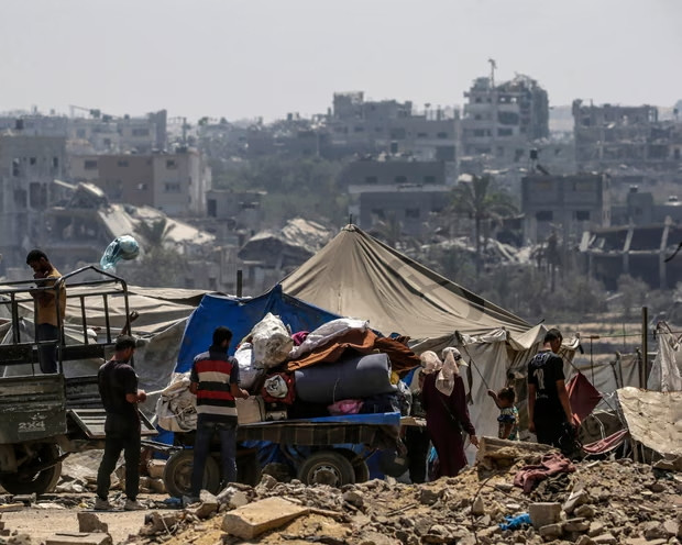 Người dân Palestine ở khu Sheikh Radwan của thành phố Gaza City