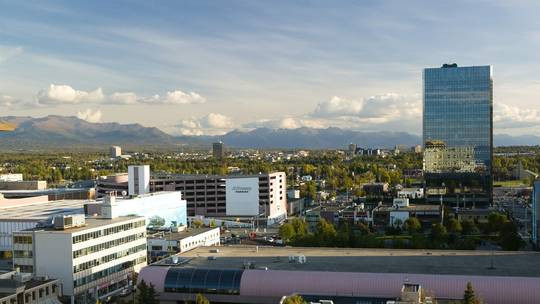Quang cảnh thành phố Anchorage ở bang Alaska, Mỹ