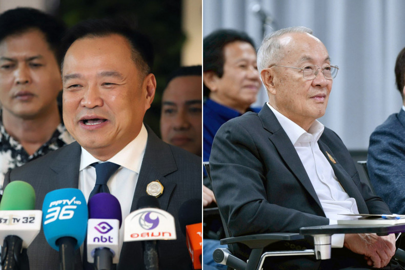 Lãnh đạo đảng Tự hào Thái Lan (Bhumjaithai), ông Anutin Charnvirakul, 58 tuổi, và ứng viên Chaikasem Nitisiri, 77 tuổi, đại diện cho đảng Vì nước Thái (Pheu Thai)