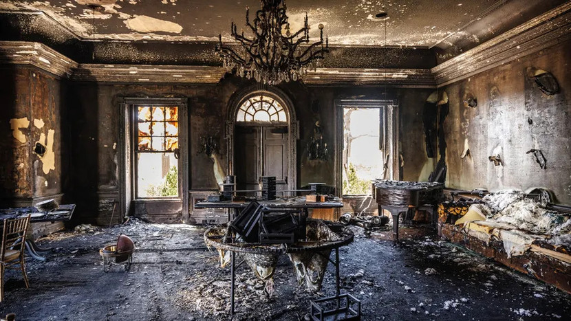 Đám cháy đã gây ra thiệt hại đáng kể cho một phần của ngôi nhà