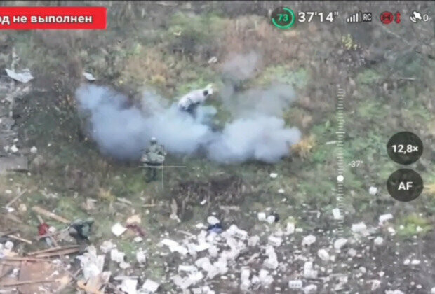 Khi người lính dẫn đầu chỉ cách nó vài bước chân, chú lợn liền bỏ chạy và vô tình kích nổ một quả mìn sát thương