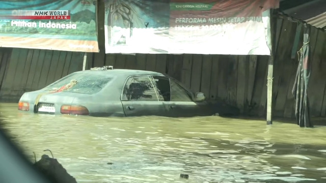 Cảnh ngập lụt tại Indonesia