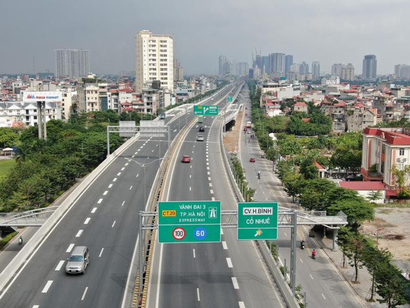 Đường Vành đai 3 trên cao Hà Nội đã được nối thông từ cầu Thanh Trì đến cầu Thăng Long